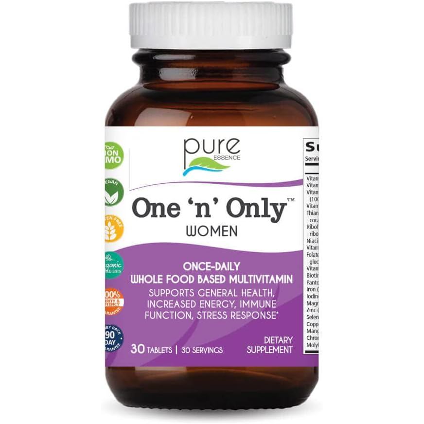 PURE ESSENCE LABS One N Only Ladies Multivitamins, Natural One Day อาหารเสริมสมุนไพร, บรรจุวิตามิน D