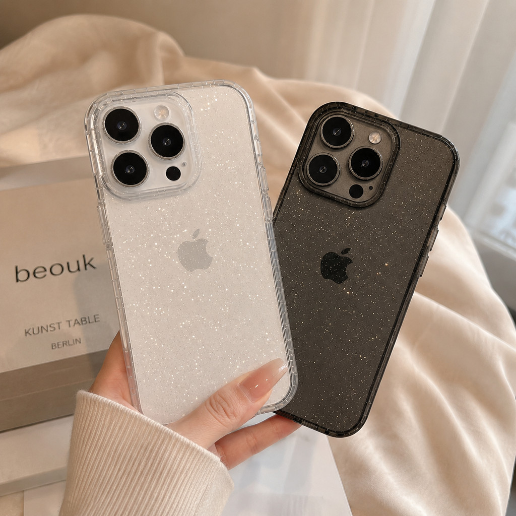 เคสโทรศัพท์ เหมาะสําหรับ iPhone โปร่งใสกรณี Glitter Effect Shock-proof เลนส์ป้องกันสวมใส่ออกแบบเหมาะสําหรับ 16 Pro Max/16 Pro/15 Pro/15 Plus/15/14 Pro Max/14 Pro/14 Plus/14/13 Pro Max/13 Pro/13/12 Pro Max