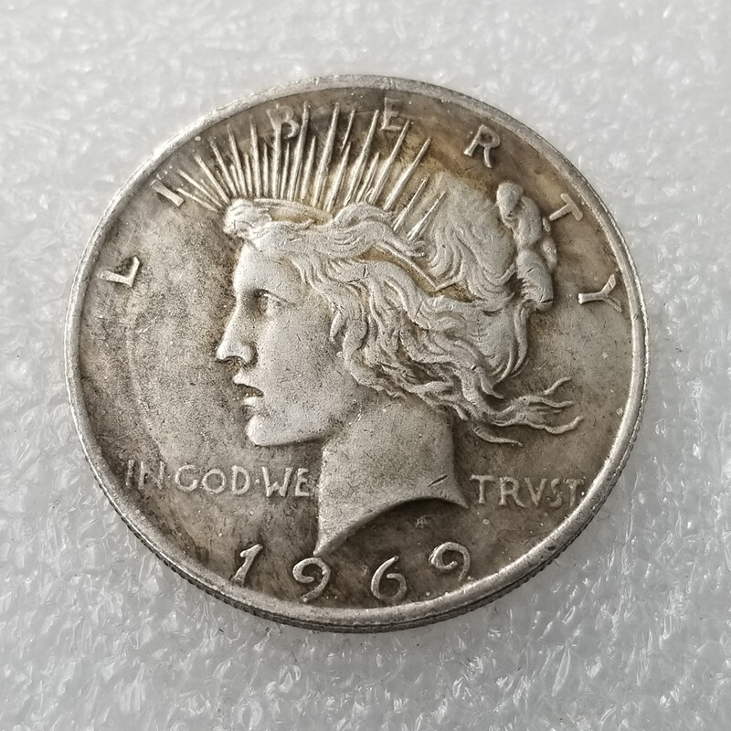 งานฝีมือโบราณ American 1969, Peace Coin Silver Dollar Silver Round Collection 67-17.8
