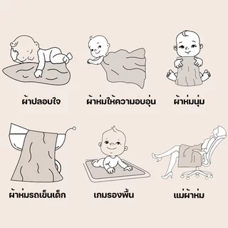 ผ้าห่มเด็ก ผ้าห่มทารกแรกเกิด ผ้าฝ้าย นุ่ม ไม่เป็นขุย ลายการ์ตูน ผ้าห่อตัว 100*100