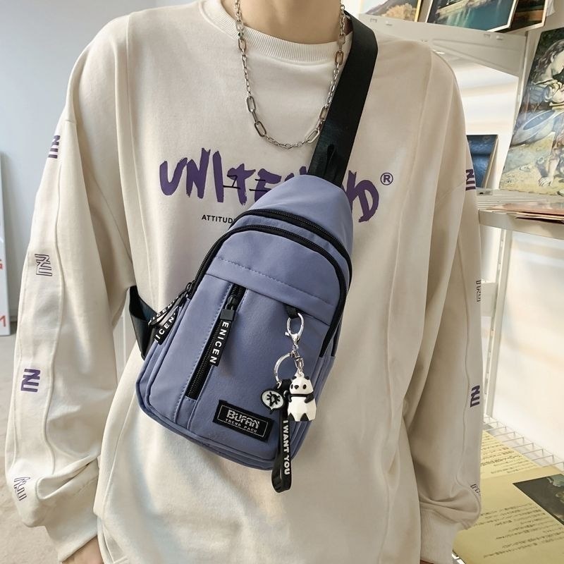 Street Wear Messenger Bag Men Casual Dual-Use Messenger Bag Chest Diagonal Female Shoulder Bagผู้ชาย