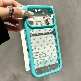 เคสโทรศัพท์ เหมาะสําหรับ iPhone 14 15 16 17 Pro max การ์ตูน Polka Dot Bear กันกระแทกกันกระแทกเคสรวมทุกอย่าง P22J