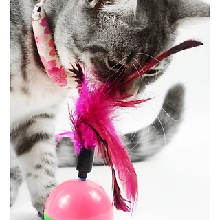 PEKO PET&CAT บอลล้มลุก001 ของเล่นสัตว์เลี้ยง ลูกบอลล้มลุกหนู ขนไก่ ของเล่นแมว ของเล่นสุนัข