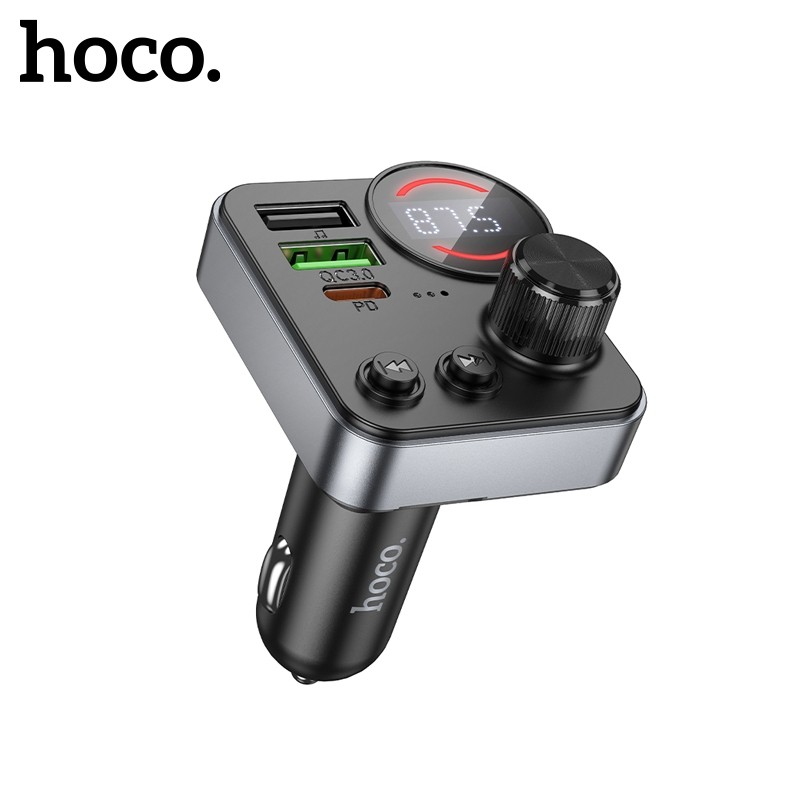 Hoco E86 48w bluetooth fast charger มี 2 USB + Type C เล่นเพลงผ่านพอร์ต USB, การ์ดหน่วยความจํา TF, ว