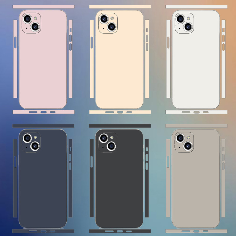 สติกเกอร์ไวนิลเปลี่ยนสีฝาหลัง เข้ากับ iPhone 12 13 14 15 16 17 สีไทเทเนียมเรียบเนียน ฟิล์มปกป้องหลังมือถือ