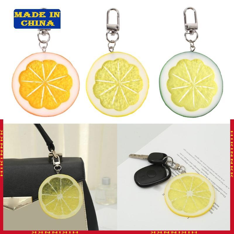 HIK Lemon Slices พวงกุญแจกระเป๋า Charm จําลองผลไม้ Key Chain พวงกุญแจ