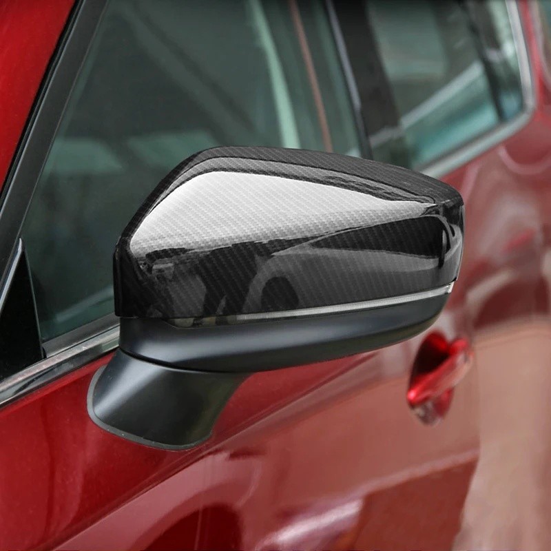 สําหรับ Mazda CX-5 CX-9 2017-2025 คาร์บอนไฟเบอร์ด้านนอกด้านข้างกระจกมองหลังฝาครอบป้องกัน CX5 CX9 อุป