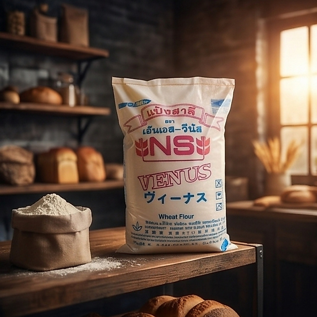 (ยกกระสอบ 22.5KG) Nisshin NS-Venus แป้งขนมปังญี่ปุ่น ไม่ขัดสี นิสชิน วีนัส ทำโชกุปัง เนื้อนุ่มหนึบ