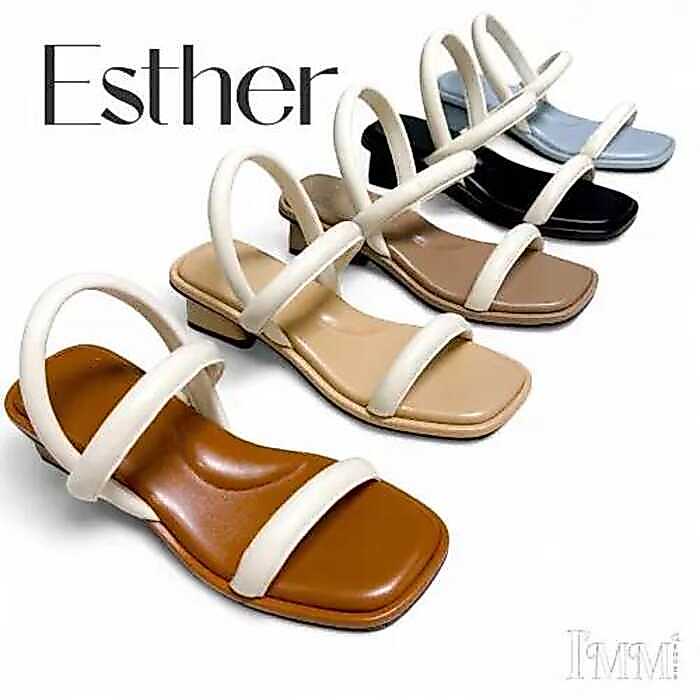 I’Mm Shoes รุ่น Esther 026 รองเท้าส้นสูง ส้นเหลี่ยม สูง1.5นิ้ว ดีไซน์รัดส้นมินิมอล