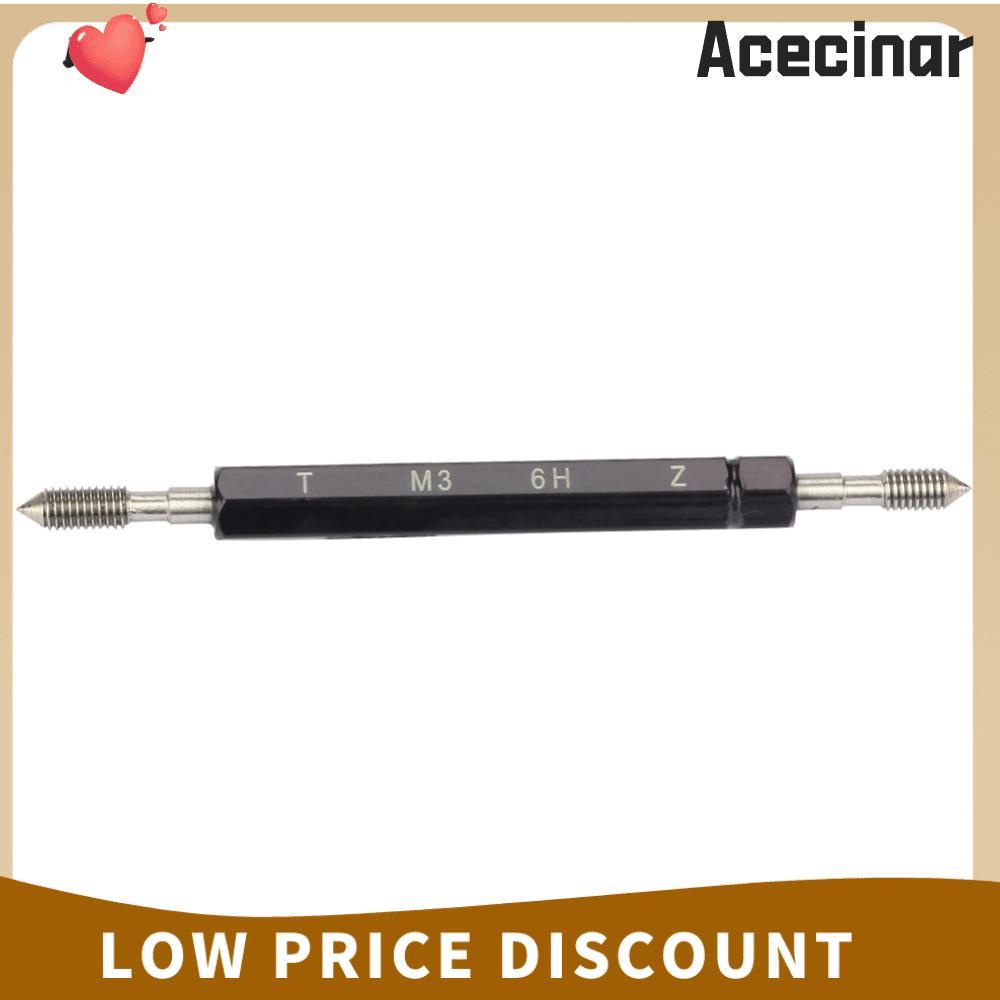 ACECINAR ชุดเกลียว, 6H Tolerance M3 x 0.5 เครื่องวัดปลั๊กเกลียว, Precision Go และ NoGo Double End Ha