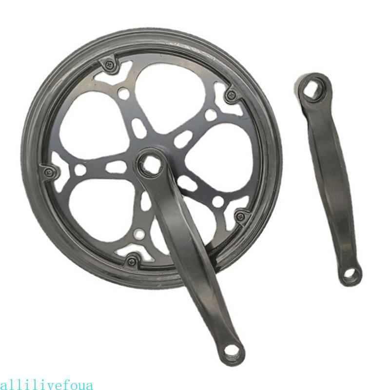 Allilivefoua Square Taper City จักรยานพับ Double Chainguard เปลี่ยนโซ่เดี่ยวจักรยาน Crank Arm 52T 17