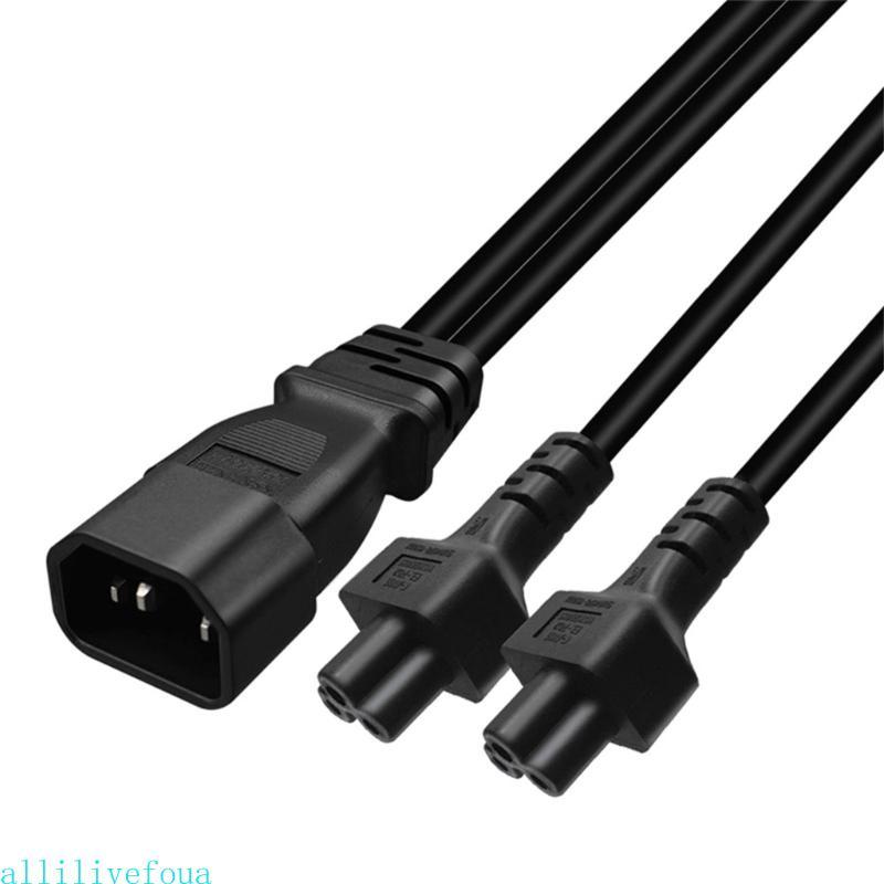 Allilivefoua IEC320 C14 ถึง IEC320 C5 + IEC320 C5 AC-Power อะแดปเตอร์ 3 เทอร์มินัลชายหญิงสายไฟ Wi