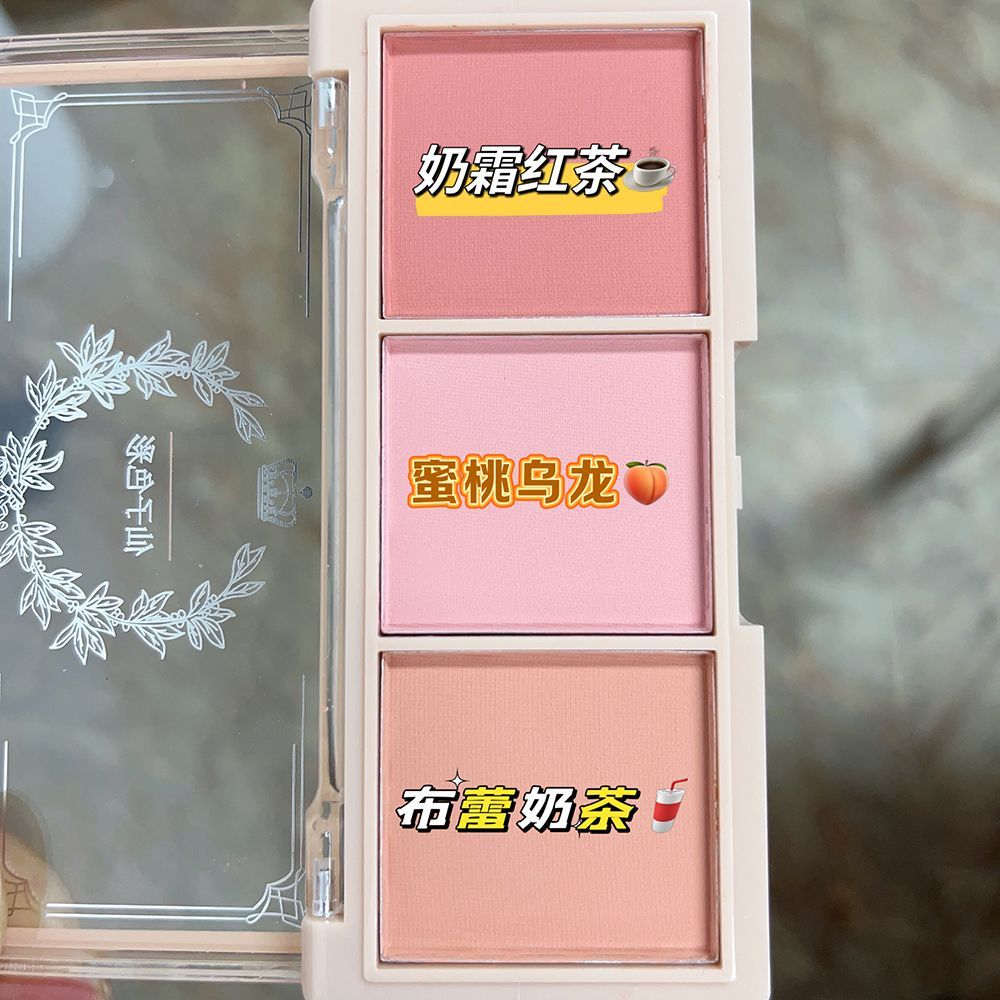 บลัชออนแบบแท่ง naree บลัชออน ที่ราคาประหยัด!บลัชออนสามสี Palette Multi-Color Combine Matte Supernatu