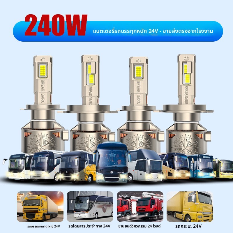 ไฟหน้ารถ LED หลอดไฟรถจักรยานยนต์ Super Bright 240W 5080 ชิป Universal Distance Near Light Integrated