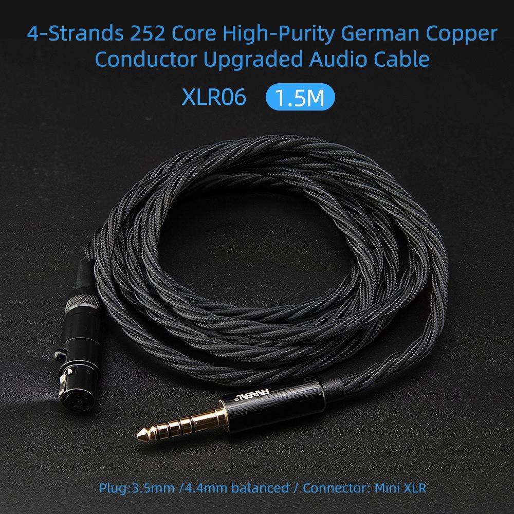 FAAEAL ชุดหูฟัง 3.5 มม./4.4 มม.ถึง 3Pin Mini XLR Connector 4-Strands 252 Core High-Purity ทองแดงตัวน