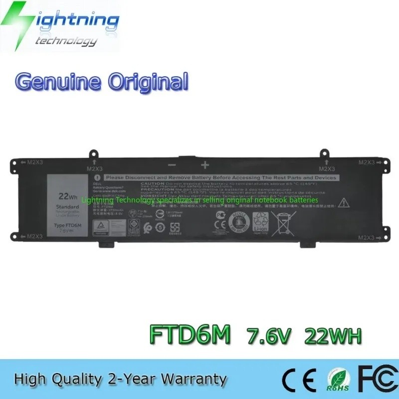 2025 ปีใหม่ FTD6M 7.6V 22Wh แบตเตอรี่โน้ตบุ๊คสําหรับ Dell Latitude E7285 2-in-1 K17M K17M-BK-US 06HH