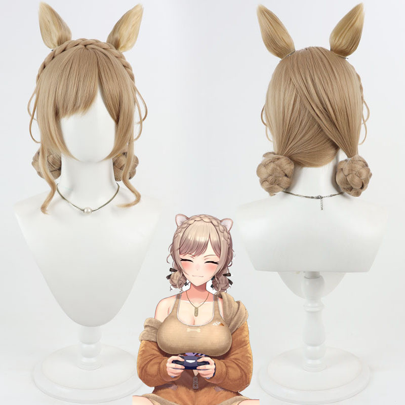 VTuber Elu E. Lustallio‌ Cos Wig | Homewear Look | Braided Updo Wig