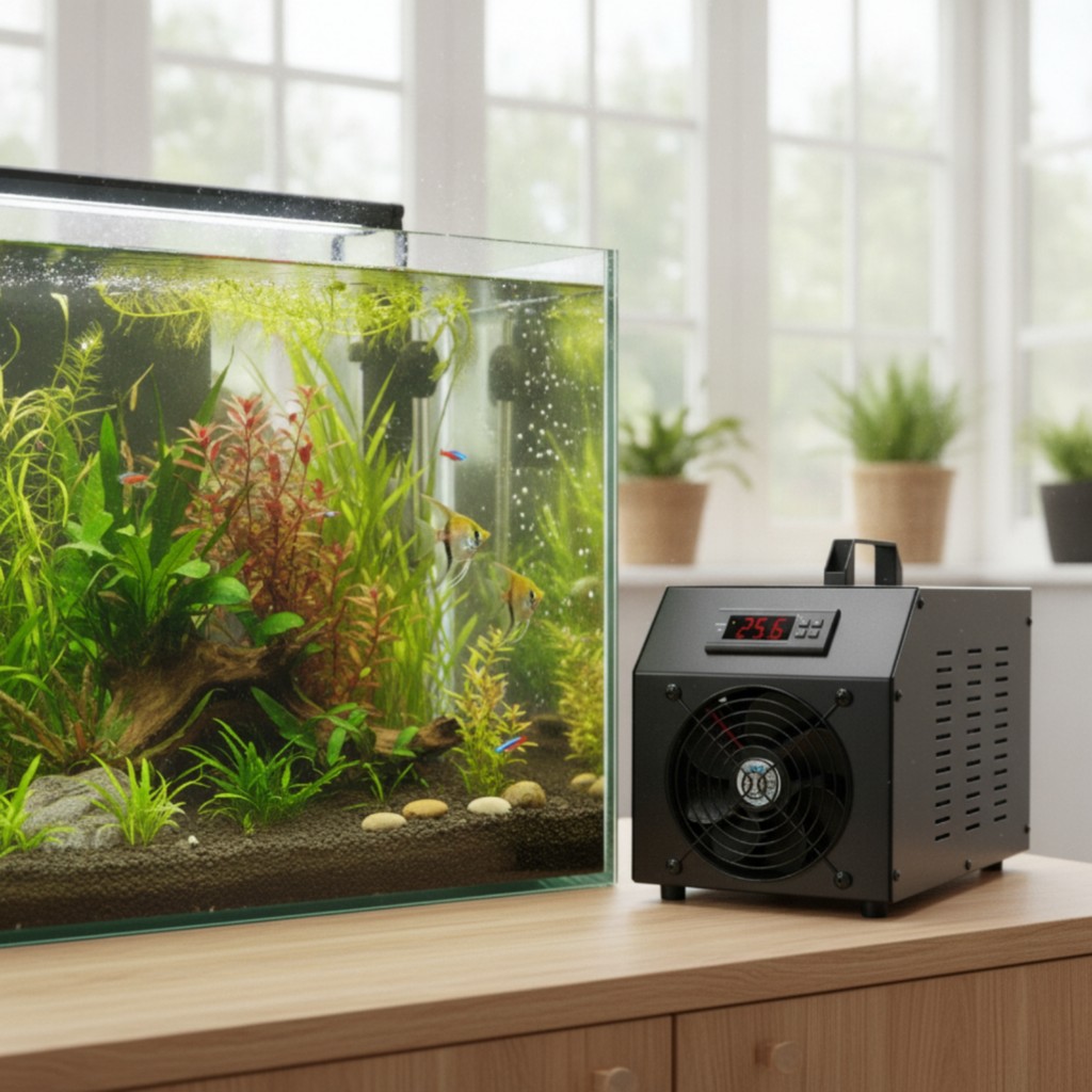Aquarium Water Chiller Compact Aquarium Chiller Cooling Machine อุปกรณ์ยาวนาน Thermoelectric สําหรับ