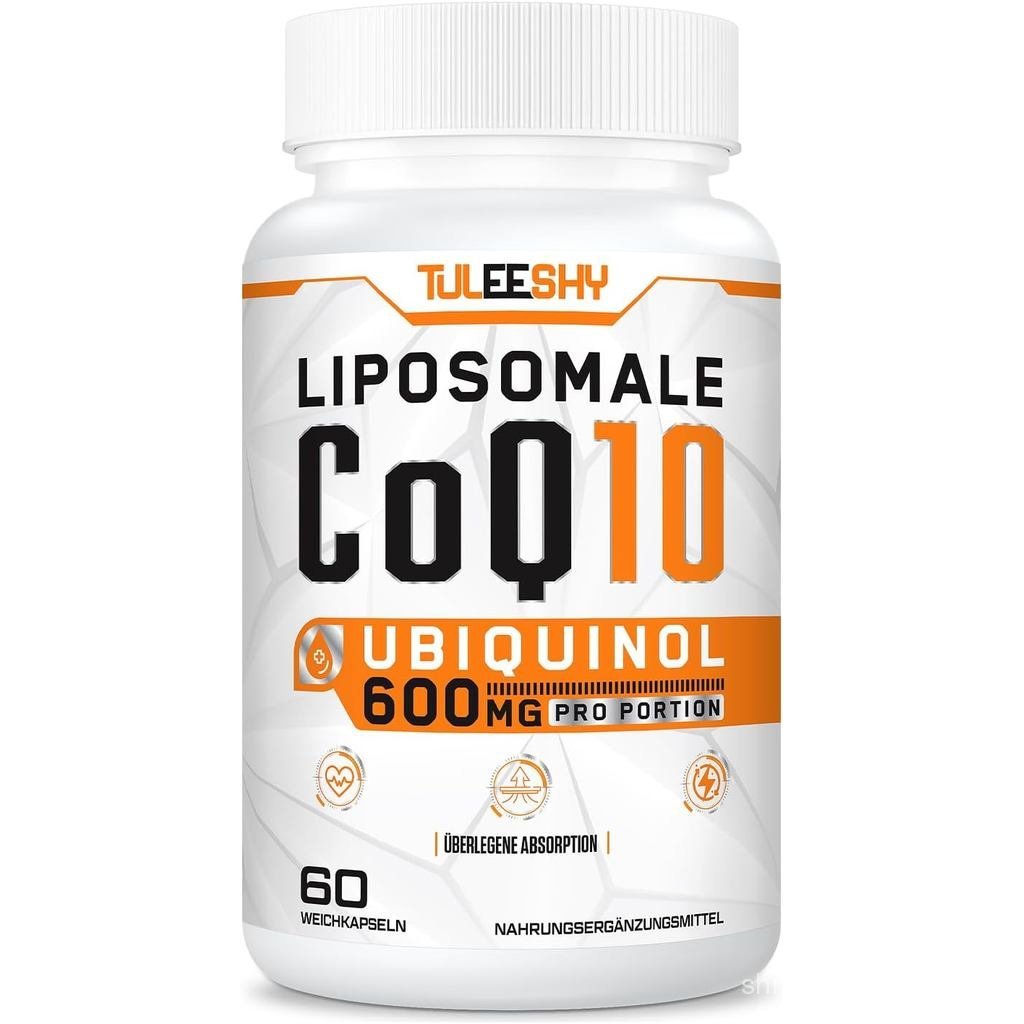 Liposomale CoQ10 Ubiquinol, hochdosisert 600 mg pro Portion, 300 mg pro Kapsel, Aktive Form Q10, Tag