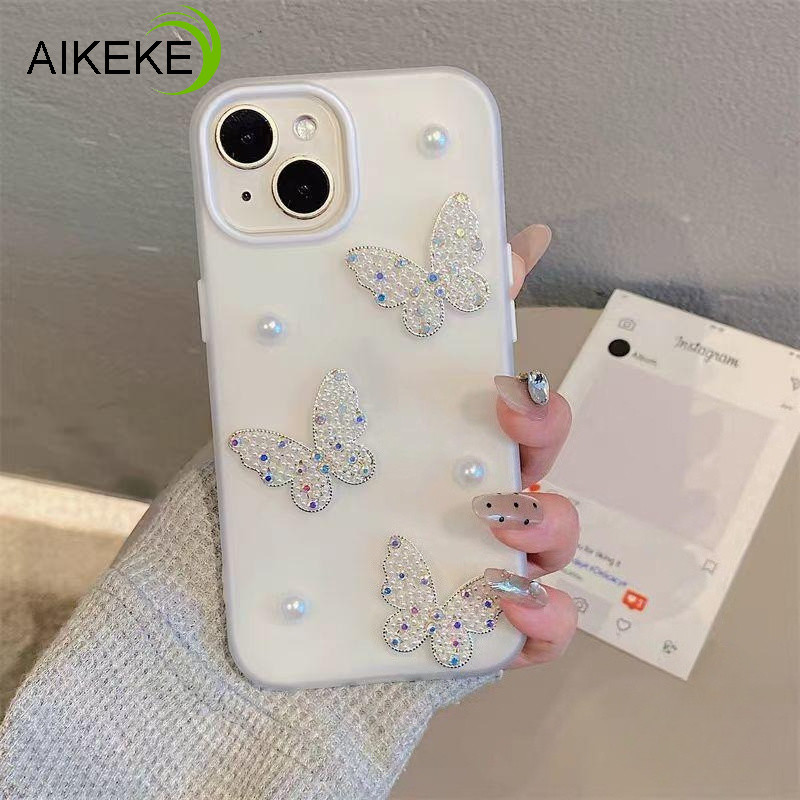 หวาน3Dผีเสื้อมุก2in1เคสโทรศัพท์สําหรับVivo Y18 Y18T Y18i Y18E Y17 Y17S Y16 Y15S Y15A Y15 Y12 Y12i Y1