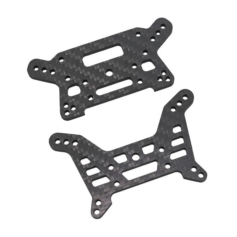 1 ชุดคาร์บอนไฟเบอร์ Shock Tower แผ่นด้านหน้าและด้านหลังสําหรับ MJX Hyper Go 1/7 7303 RC รถอัพเกรดอุป