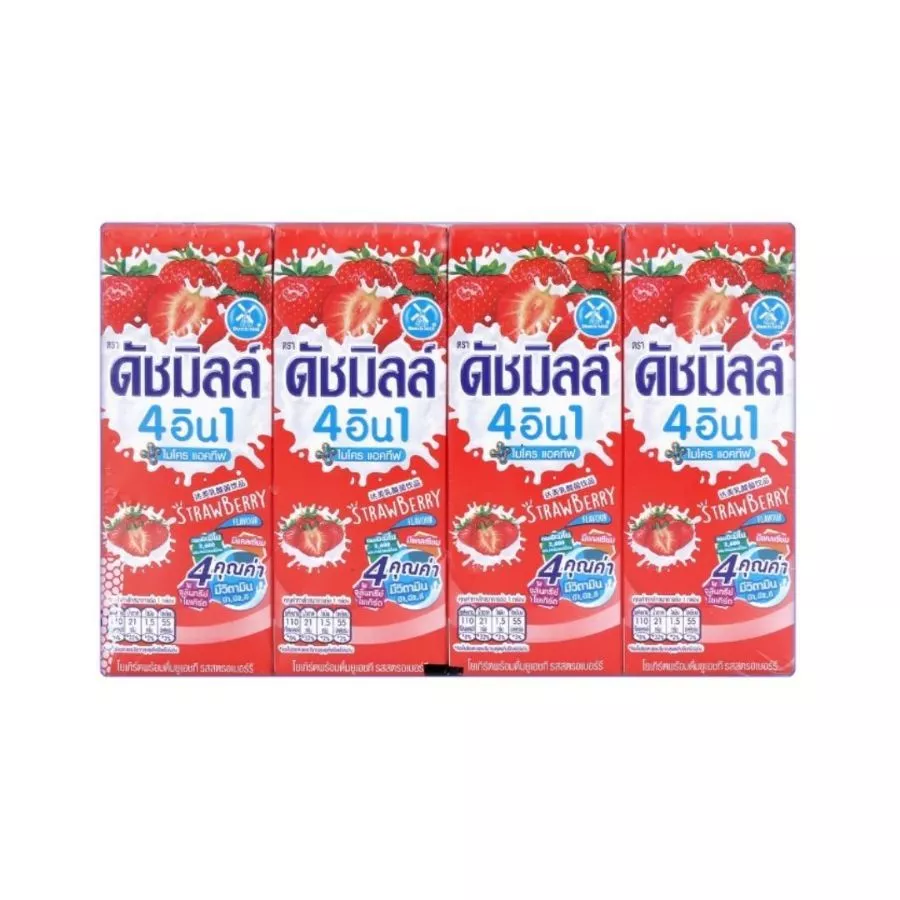 ดัชมิลล์ 4อิน1 นมเปรี้ยวรสสตรอว์เบอร์รี DutchMill 4in1 Strawberry 165ml.