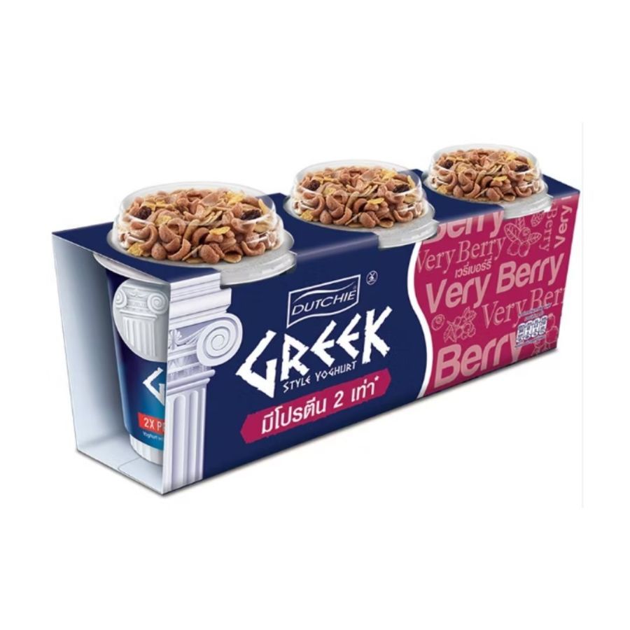 ดัชชี่ กรีกสไตล์ โยเกิร์ตเวรี่เบอร์รี่ Dutchie Greek Very Berry 120g. Pack3