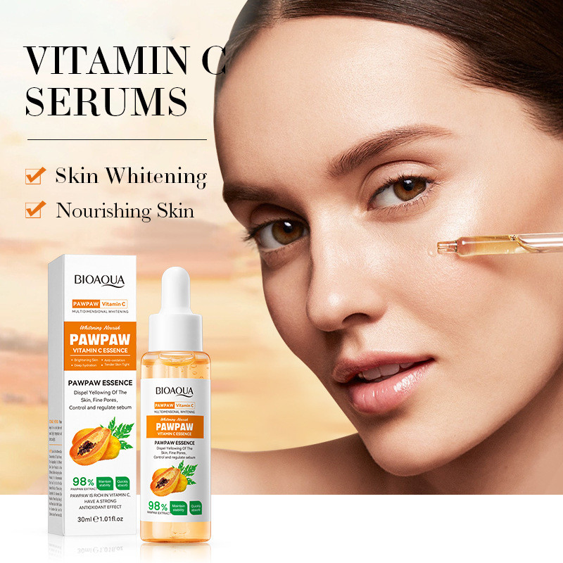 [คลังสินค้าพร้อม] All English Papaya Skin Care Series BIOAOUA Papaya Vitamin C Whitening Moisturizin
