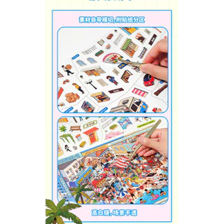 ซียี่ สติกเกอร์ภูมิทัศน์พาโนรามาสไตล์ใหม่สไตล์โฟร์ซีซั่นคอลเลกชันฉากขนาดเล็กคอลเลกชันของเล่นสาวของขวัญวันเกิด