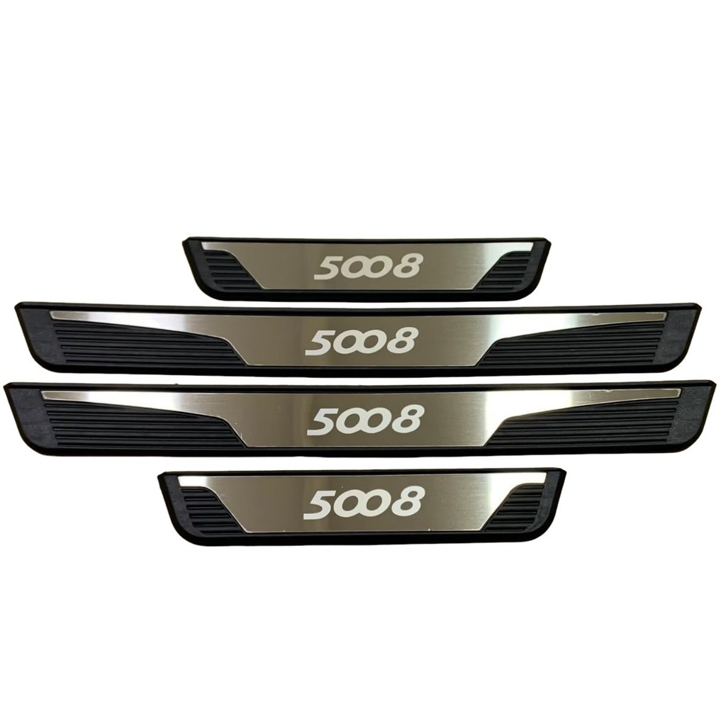 PEUGEOT 5008 แถบกันรอยขีดข่วนประตูรถ สแตนเลส แถบกาบประตู ประตูรถยนต์ (4ชิ้น) แผงครอบ กันรอย รถด้านข้างธรณีแถบป้องกันสําหรับ เทปป้องกันรอยขีดข่วนธรัณรถ
