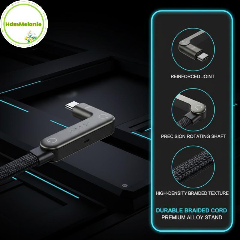 HDMM 240W Type C สายชาร์จเร็วขาตั้งโทรศัพท์แบบพับได้ 2 in 1 Data Cord สําหรับ Travel School Office T
