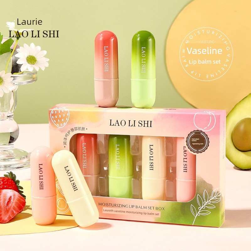 ลิปบาล์มบำรุงปาก lipbalm Laurish Vaseline Moisturizing Lipstick Set Lip Care Moisturizing Anti-Dryin