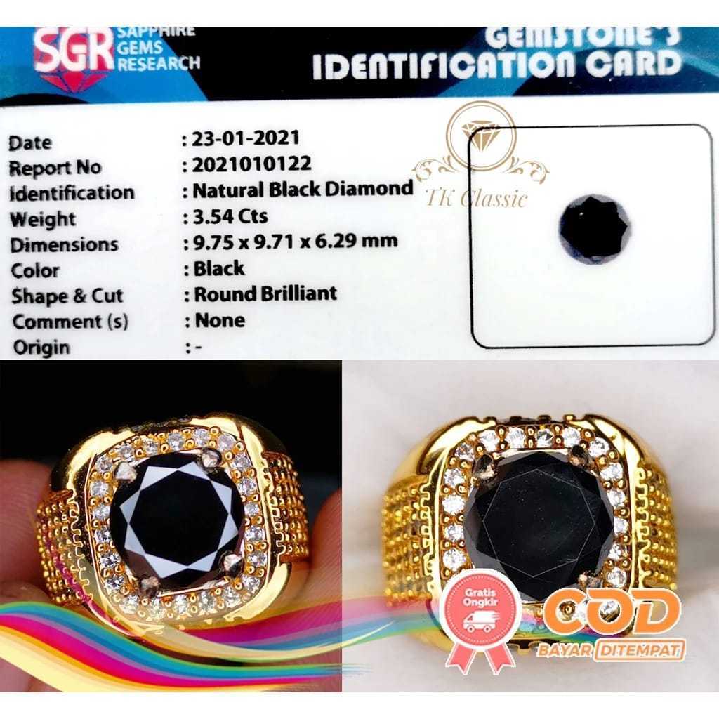 NATURAL BLACK DIAMOND GEMSTONE BLACK DIAMOND INCLUDES MEMO CERTIFICATE