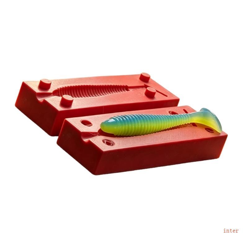 Inter เกลียวหางเหยื่ออ่อนแม่พิมพ์สําหรับ DIY เหยื่อตกปลาทํา Ribbed เหยื่อล่อสองชิ้นแม่พิมพ์ชุดสําหรับ Customs Soft Plast