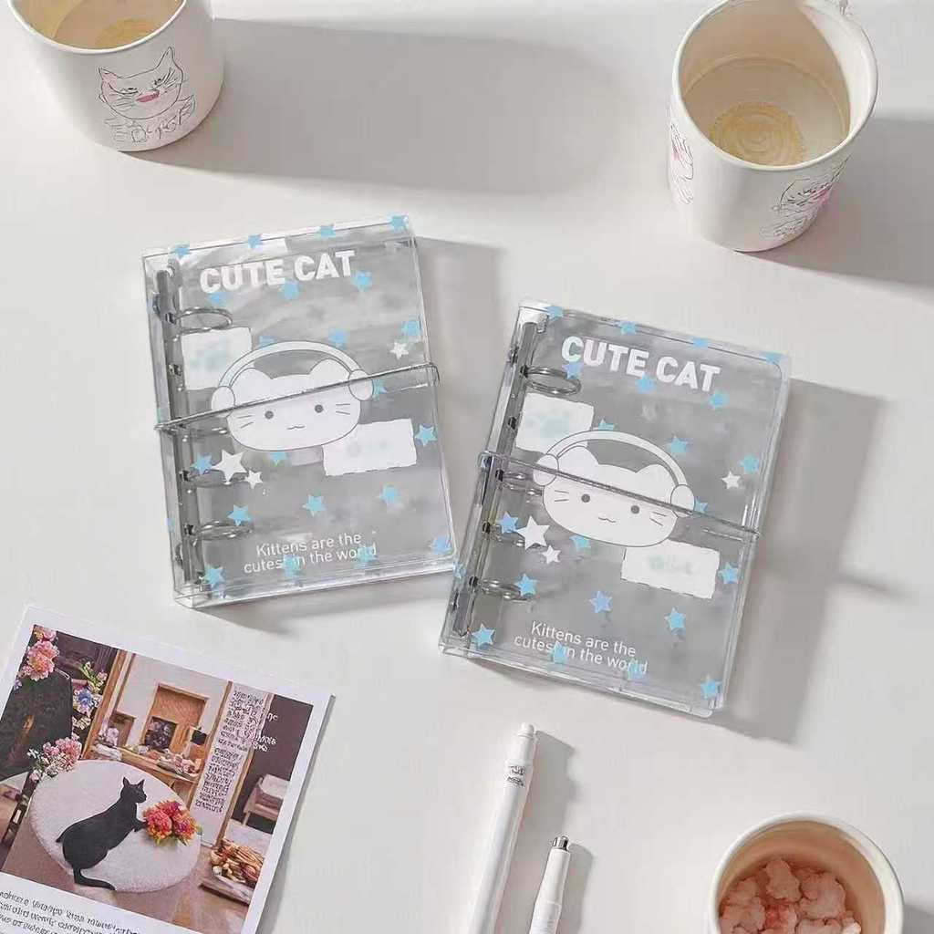 M5 Photo Card Binder โปร่งใส Cat Binder Snap 3 นิ้วอัลบั้ม Planner Cover สามารถจัดเก็บโน้ตบุ๊คและ Di