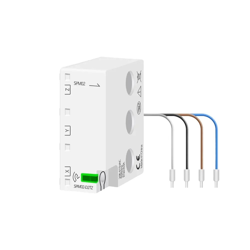 ZEUO Zemismart Tuya Zigbee 3-Phase สมาร์ทไฟฟ้า Energy Meter 63A การใช้พลังงาน Monitor Sensor Works T