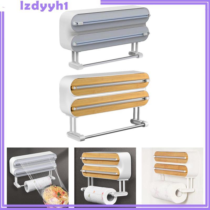[JoyDIY] Cling Film Dispenser Wrapping Paper Cutter Kitchen Roll Paper Holder 3 in 1 for Household Kitchen ตู้เย็น Baking