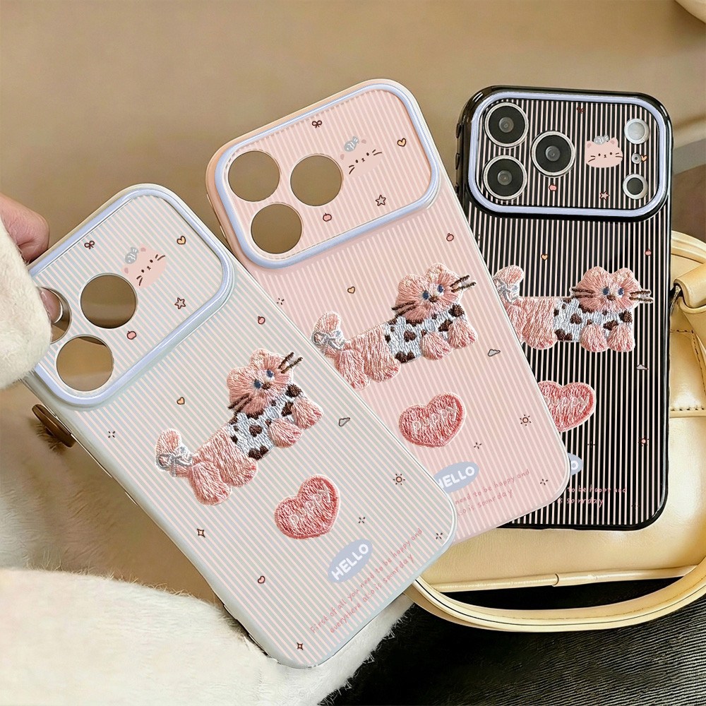 เคสโทรศัพท์ Heart Cute Cat Soft Case For iPhone 11 15 13 16 17 14 12 17 Pro Max 18promax ดีไซน์รูปหัวใจด้านข้าง นิ่มเคส