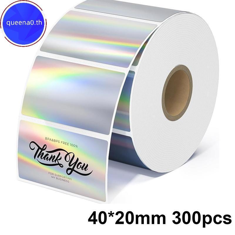 Queena0 Self กาวเลเซอร์ความร้อนกระดาษ 1 ม้วน 40x20 มม.สําหรับ Munbyn M110 M120 M200 M220 เครื่องพิมพ