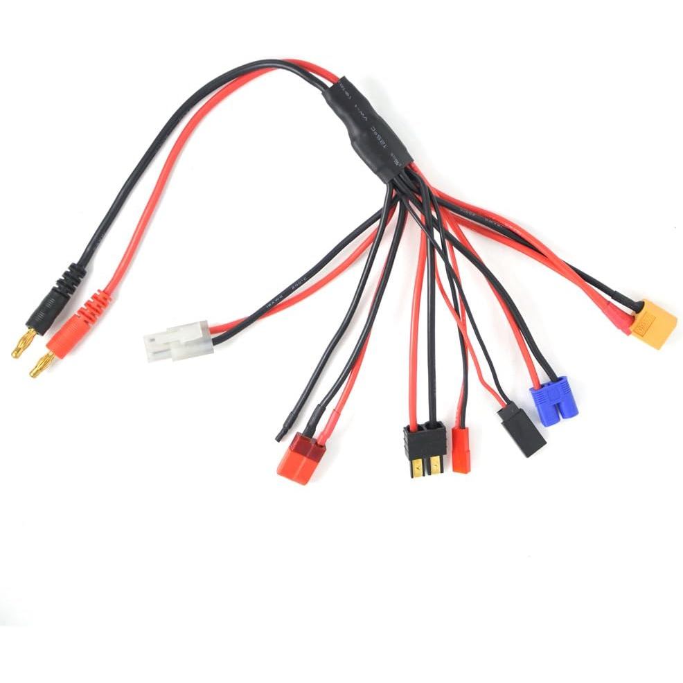 RC Lipo Battery Charger Adapter Connector Splitter Cable, 8 in 1 Octopus แปลงสายไฟเป็นปลั๊กกล้วย 4.0