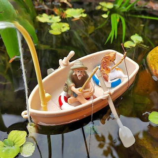 COD ภูมิทัศน์ตู้ปลา ขนาดเล็ก DIY โมเดลเรือตกปลาจําลอง ของเล่นสําหรับเด็ก ตกแต่งตู้ปลา 3PCS เครื่องประดับ PVC