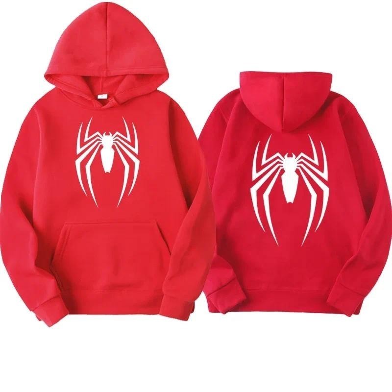 ใหม่ Spider-Man: วันใหม่ HODOIE ใหม่ Spiderman Mens Hoodie Street แฟชั่น Spider พิมพ์เสื้อกันหนาว Ho