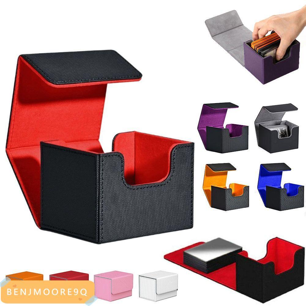 BENJMOORE9Q Game MTG Trading Card Holder,ความจุขนาดใหญ่PU Trading Card Deck Box,แบบพกพา 100+ Dust-pr