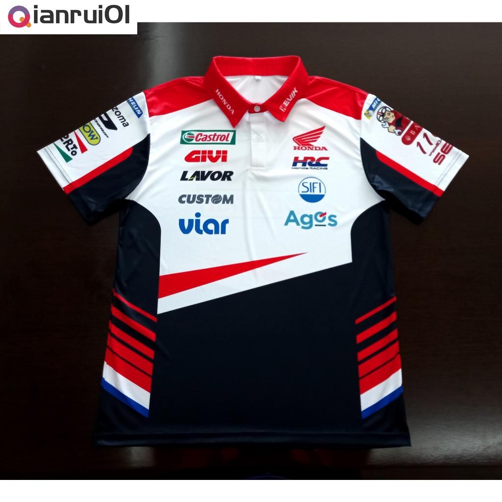 (Qianrui01) เสื้อโปโล Moto GP LCR CASSTROL HONDA Team LCR Castrol Honda Team #MG0117 ไซส์ XS-3XL