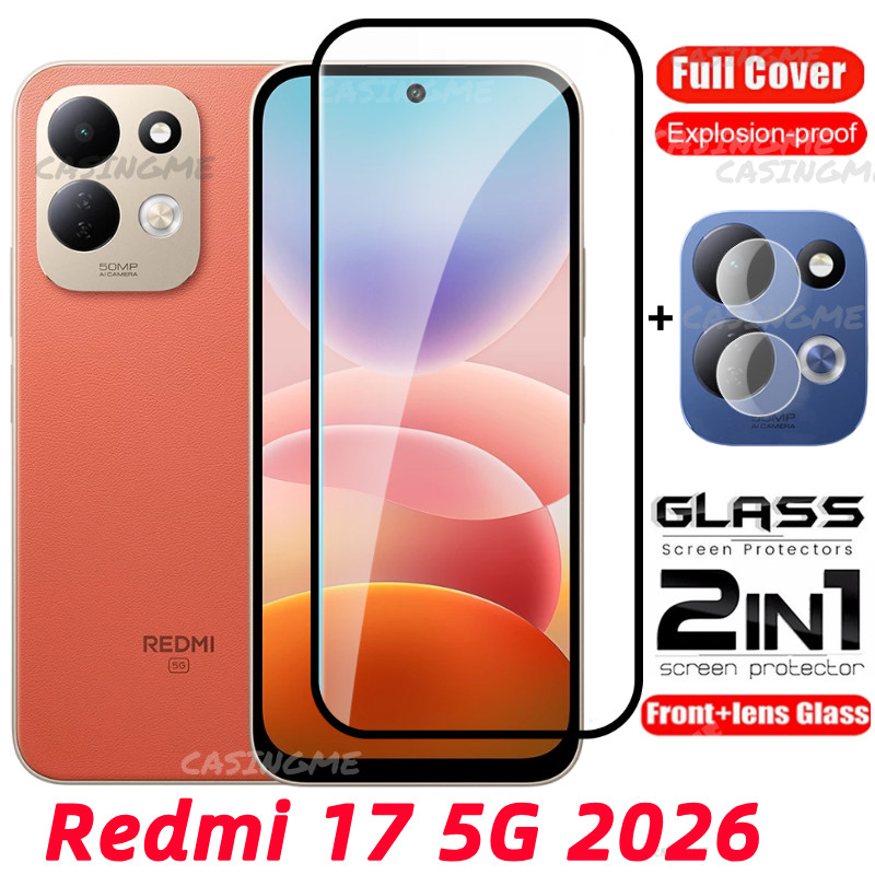 Redmi 17 5G 2026 กระจกนิรภัยป้องกันหน้าจอโปร่งใสคลุมทั้งหมดฟิล์มสําหรับ Redmi 17 Redmi17 17Redmi 17C 4G 5G 2026 กระจกนิรภัยเลนส์กล้อง