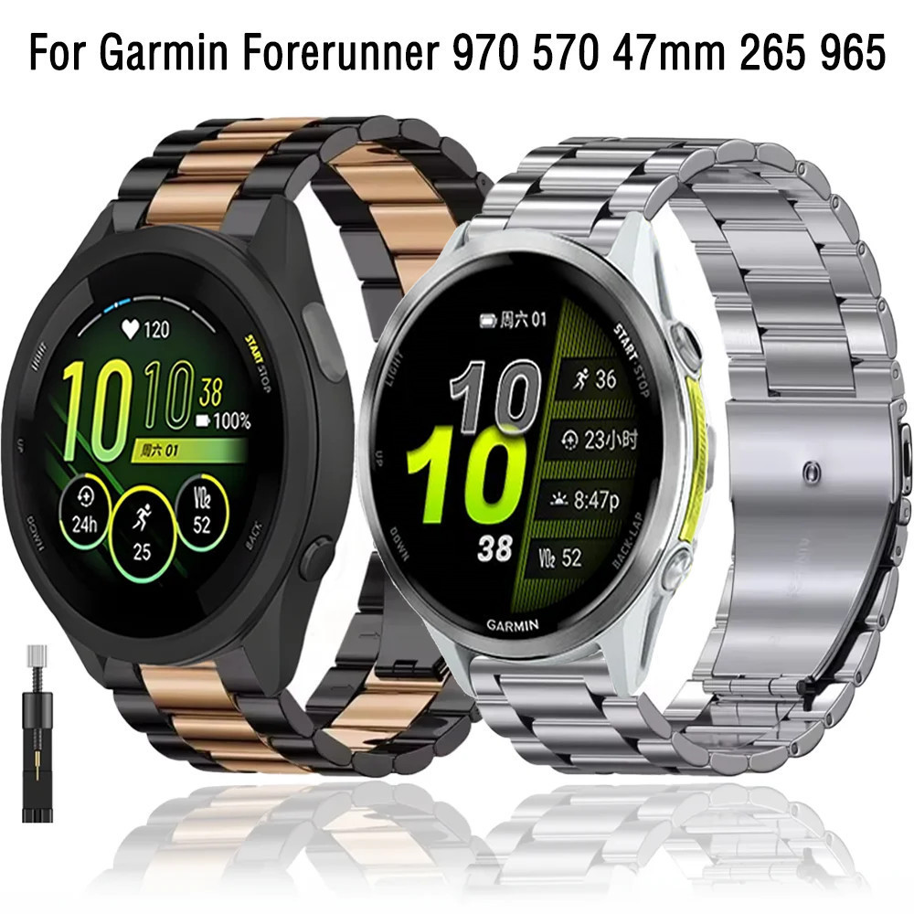 22mm Metal Strap for Garmin Forerunner 970 965 265 265 Music 570 47mm Watchband Garmin Venu 3 4 45mm Vivoactive 4 Band