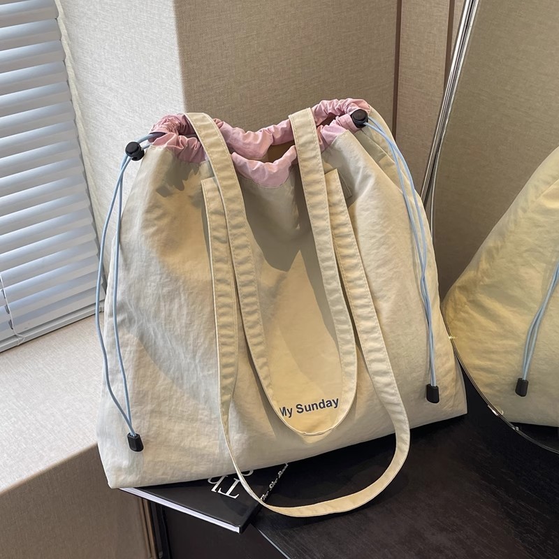 Casual Student Class Canvas Bag Female 2025 New Style Summer Large Capacity All-Match Shoulder Bag Commuter Tote Bag