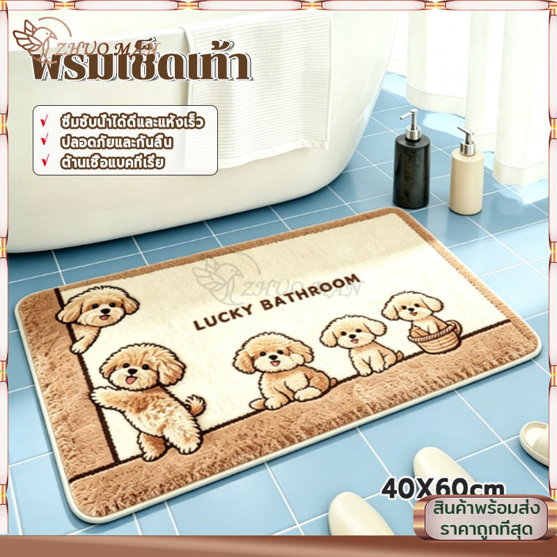 พรมเช็ดเท้า พรมขนนุ่ม พรมห้องนอน 40x60cm พรมแต่งห้อง พรมมินิมอล ดูดซับน้ำได้ดี กันลื่น พรมมินิมอล พรมแต่งบ้าน พรมปู