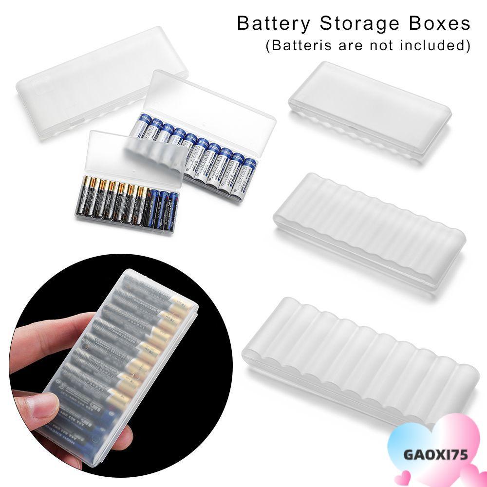 GAOXI75 10 Slot ผู้ถือพลาสติกแข็งพกพาคอนเทนเนอร์สําหรับ AAA/AA/18650