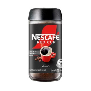 NESCAFÉ Red Cup Black Roast เนสกาแฟ เรดคัพ กาแฟสำเร็จรูป แบล็คโรสต์ แบบขวดแก้ว ขนาด 100 กรัม NESCAFE